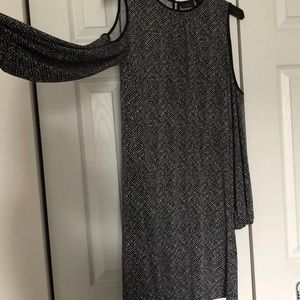 Black and white long sleeved dress